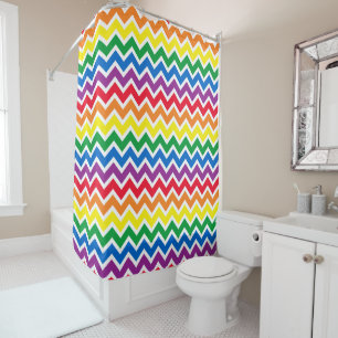 Cortina De Ducha Chevron arcoiris