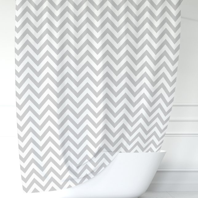 Cortina De Ducha Chevron gris y blanco (Subido por el creador)