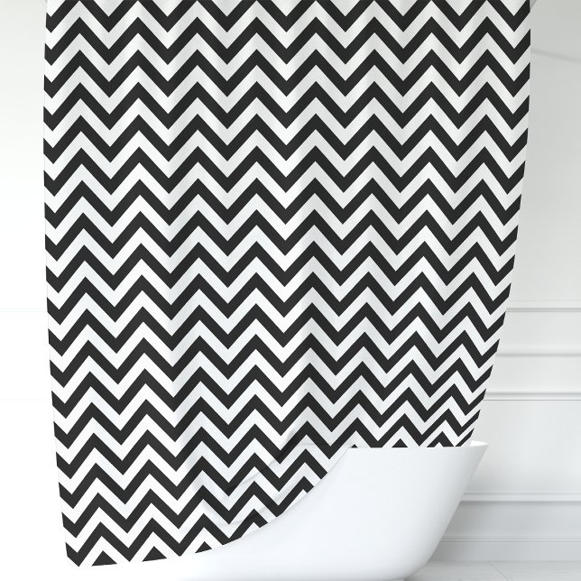 Cortina De Ducha Chevron negro y blanco (Subido por el creador)
