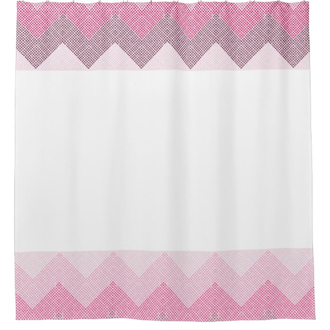 Cortina De Ducha Chevron rosa (Anverso)