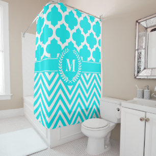 Cortina De Ducha Chevron y Quatrefoil