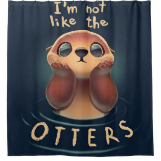 Cortina De Ducha Chibi Otter | Otter Lover | Pun de aleta
