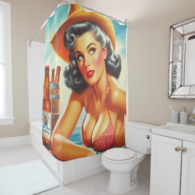 Cortina De Ducha Chica del país de la cerveza Retro (In situ)