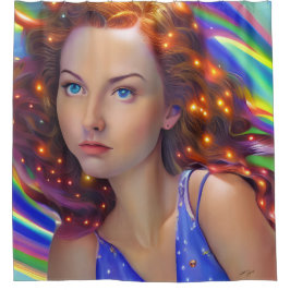 Cortina De Ducha Chica soñado con luces arcoiris