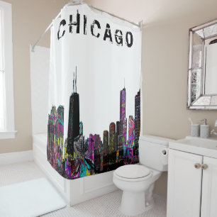 Cortina De Ducha Chicago, Illinois en graffiti