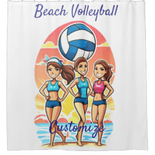 Cortina De Ducha Chicas de voleibol de playa Thunder_Cove