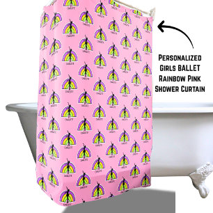 Cortina De Ducha Chicas personalizados BALLET Rainbow Pastel
