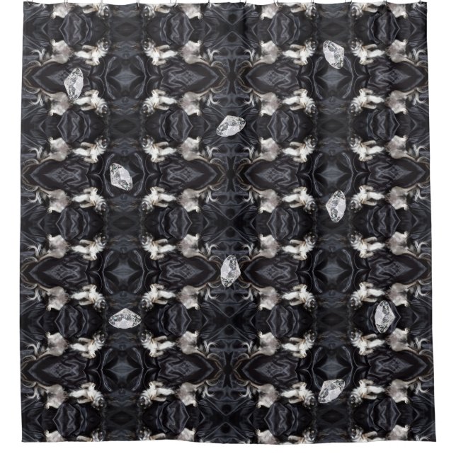 Cortina De Ducha Chihuahua y Diamantes (Anverso)