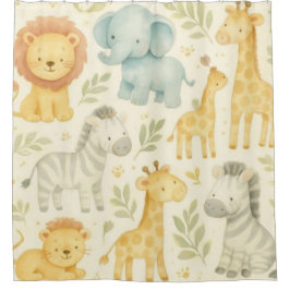 Cortina De Ducha Children's Safari Baby Animal Shower Curtain