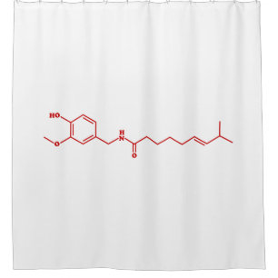 Cortina De Ducha Chili Capsaicin Fórmula Química Molecular