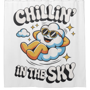 Cortina De Ducha Chillin' en el diseño de Sky Fun Cloud