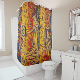 Cortina De Ducha Chinoiserie italiana de estilo mediterráneo de col