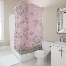 Cortina De Ducha Chinoiserie rosa