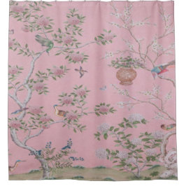 Cortina De Ducha Chinoiserie rosa