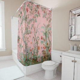 Cortina De Ducha Chinoiserie rosa
