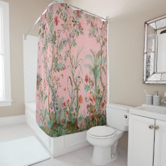 Cortina De Ducha Chinoiserie rosa