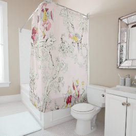 Cortina De Ducha Chinoiserie rosa