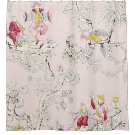 Cortina De Ducha Chinoiserie rosa