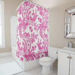 Cortina De Ducha Chinoiserie rosa
