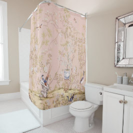 Cortina De Ducha Chinoiserie rosa