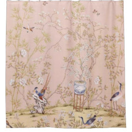 Cortina De Ducha Chinoiserie rosa