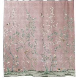 Cortina De Ducha Chinoiserie rosa