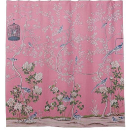 Cortina De Ducha Chinoiserie rosa