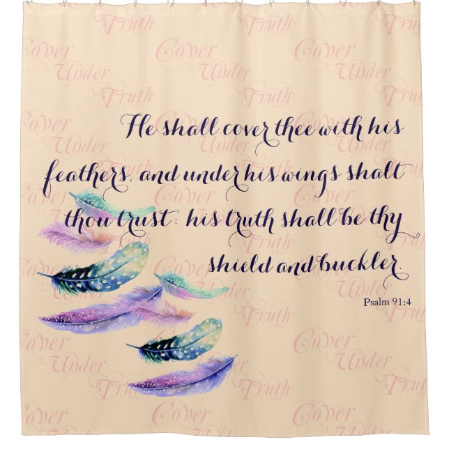 Cortina De Ducha Christian ÉL CUBRIRÁ EL (Anverso)