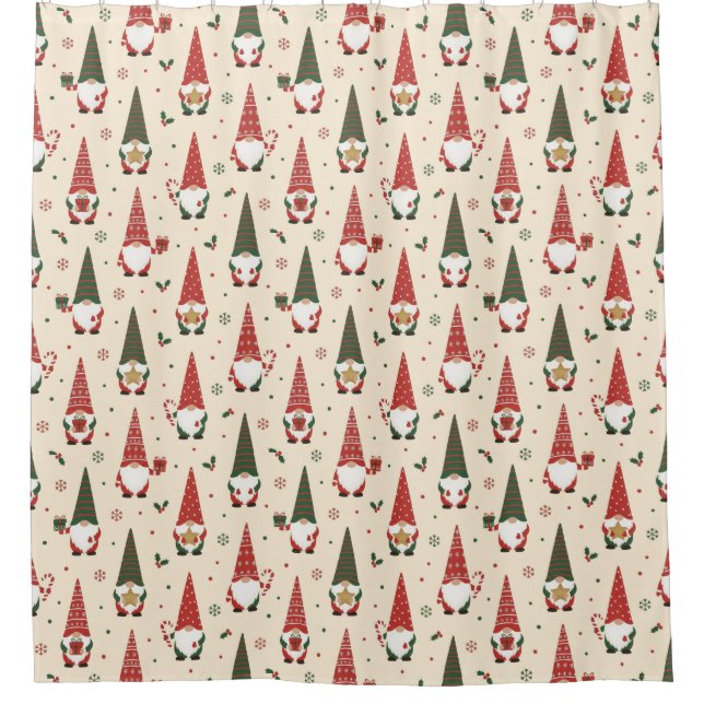 Cortina De Ducha Christmas Gnome Party Pattern (Anverso)
