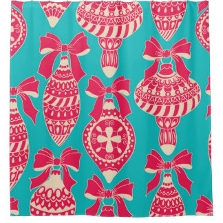 Cortina De Ducha Christmas vintage pattern. Seamless pattern with C