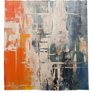 Cortina De Ducha Chromatic Crossroads Abstract Digital Painting