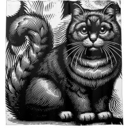 Cortina De Ducha Chubby Cat