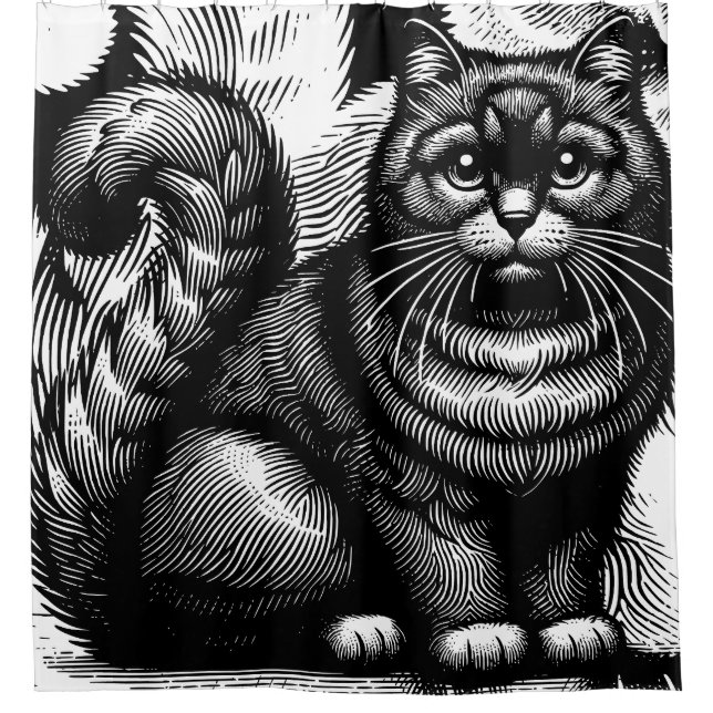 Cortina De Ducha Chubby Cat (Anverso)
