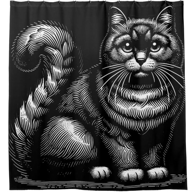 Cortina De Ducha Chubby Cat (Anverso)