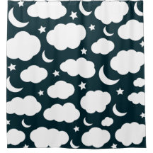 Cielo nocturno con luna y estrellas