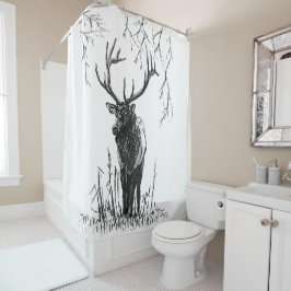 Cortina De Ducha Ciervo en el bosque