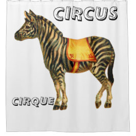 Cortina De Ducha Circo vintage con cebra