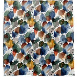 Cortina De Ducha círculos abstractos ininterrumpidos