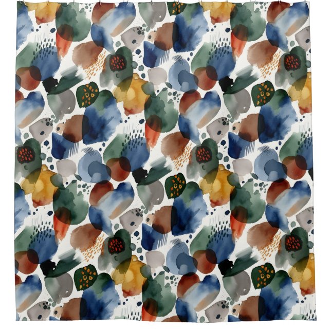 Cortina De Ducha círculos abstractos ininterrumpidos (Anverso)