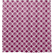 Círculos concéntricos de color burdeos Retro 70