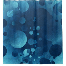 Cortina De Ducha Círculos geométricos azules grunge