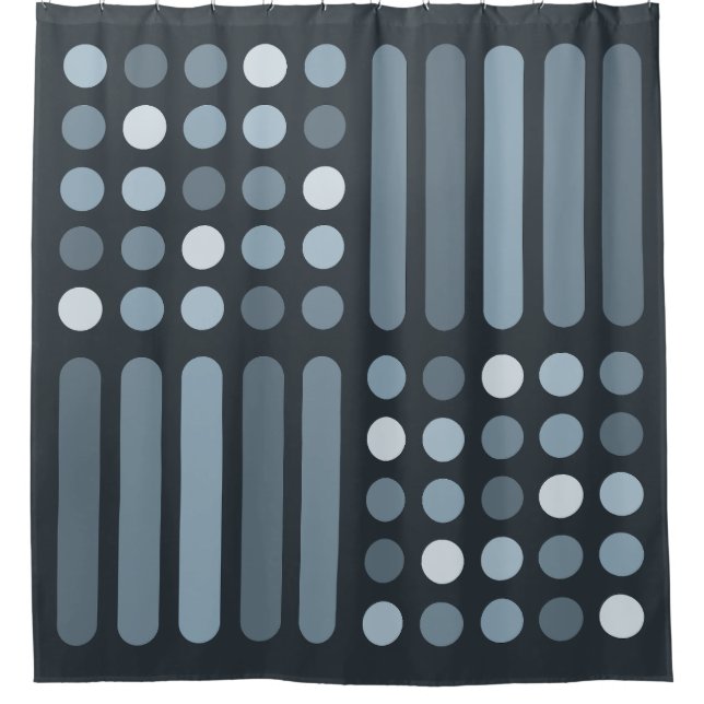 Cortina De Ducha Círculos modernos de mediados del siglo (Anverso)