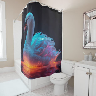 Cortina De Ducha Cisne de vidrio mosaico para baño