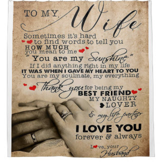 Cortina De Ducha Cita De Amor Para Esposa | Regalo de decoración en