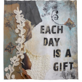 Cortina De Ducha Cita De Arte De Medios Mixtos Cada Día Es Un Regal