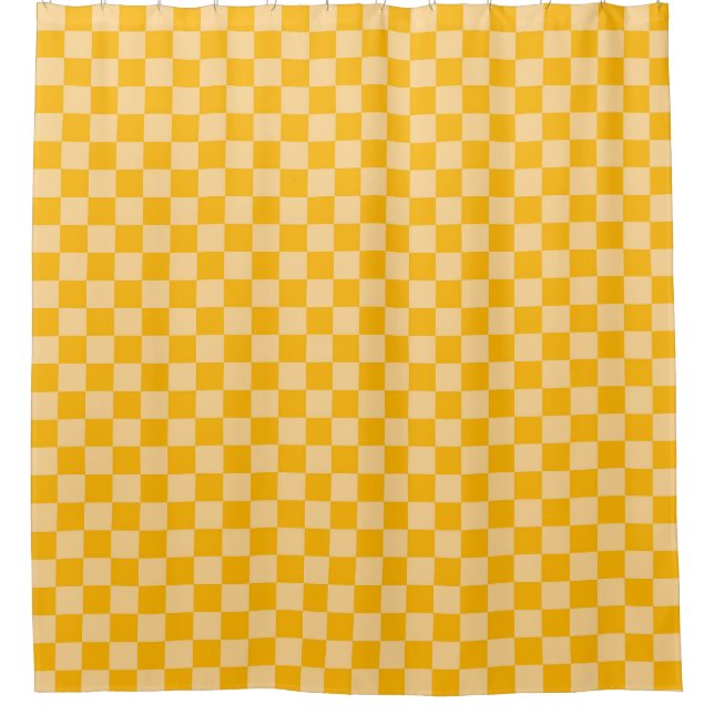 Cortina De Ducha Citrus cream checkered board pattern (Anverso)