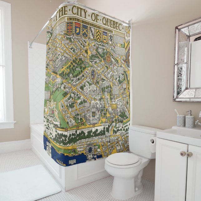 Cortina De Ducha Ciudad del mapa de Quebec (In situ)