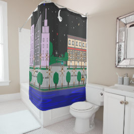 Cortina De Ducha Ciudad nocturna