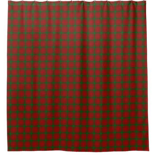Cortina De Ducha Clan MacQuarrie Classic Red Green Scottish Tartán (Anverso)