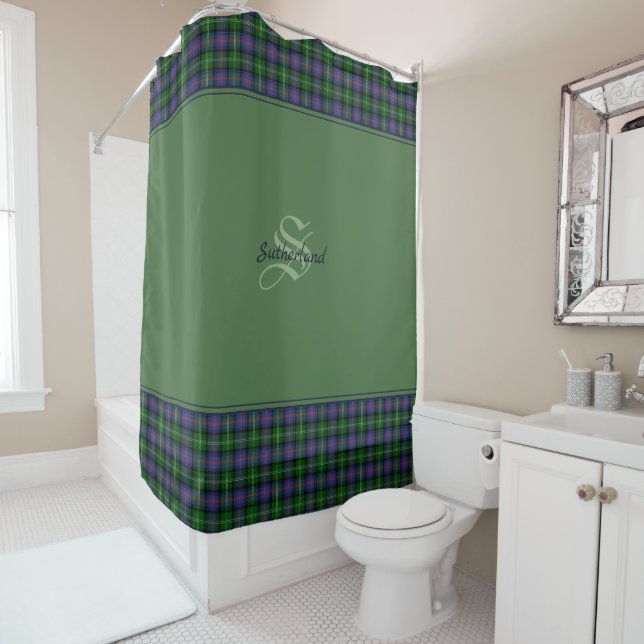 Cortina De Ducha Clan Sutherland Tartan (In situ)